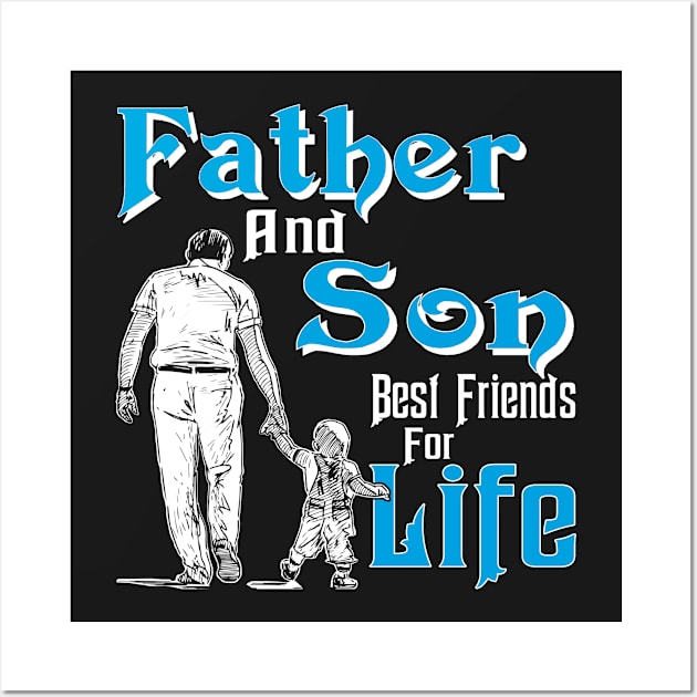 Gift Papa Dad Father and Son Best Friend For Life Wall Art by customtrendshirts